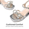image:imageDREAM PAIRS Girls Sandals Chunky Sandals  Foam insoles nonslip sole adjustable strap square toe shiny bow perfect for weddings parties proms amp daily wearSilver