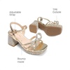 image:imageDREAM PAIRS Girls Sandals Chunky Sandals  Foam insoles nonslip sole adjustable strap square toe shiny bow perfect for weddings parties proms amp daily wearGoldmetallic