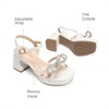 image:imageDREAM PAIRS Girls Sandals Chunky Sandals  Foam insoles nonslip sole adjustable strap square toe shiny bow perfect for weddings parties proms amp daily wearWhite