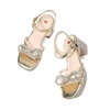image:imageDREAM PAIRS Girls Sandals Chunky Sandals  Foam insoles nonslip sole adjustable strap square toe shiny bow perfect for weddings parties proms amp daily wearGoldmetallic