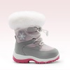 image:imageDREAM PAIRS Girls Winter Snow Boots Faux Fur Lined  OutdoorAntislipPullOnLightweightMid CalfLittle KidsWinter ShoesGrayWhite