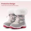 image:imageDREAM PAIRS Girls Winter Snow Boots Faux Fur Lined  OutdoorAntislipPullOnLightweightMid CalfLittle KidsWinter ShoesGrayWhite