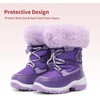 image:imageDREAM PAIRS Girls Winter Snow Boots Faux Fur Lined  OutdoorAntislipPullOnLightweightMid CalfLittle KidsWinter ShoesPurple