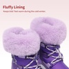 image:imageDREAM PAIRS Girls Winter Snow Boots Faux Fur Lined  OutdoorAntislipPullOnLightweightMid CalfLittle KidsWinter ShoesPurple