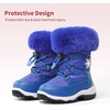 image:imageDREAM PAIRS Girls Winter Snow Boots Faux Fur Lined  OutdoorAntislipPullOnLightweightMid CalfLittle KidsWinter ShoesRoyal Blue