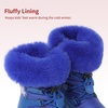 image:imageDREAM PAIRS Girls Winter Snow Boots Faux Fur Lined  OutdoorAntislipPullOnLightweightMid CalfLittle KidsWinter ShoesRoyal Blue
