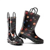 image:imageDREAM PAIRS Kids Waterproof EasyOn Rain Boots  LightweightNonSlip OutsoleOutdoor Rainy PlayCute Printed PatternsUnisex Boys Girls ToddlerBlack