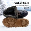 image:imageDREAM PAIRS Unisex Snow Waterproof Winter Boots  Warm Faux Fur Lined Outdoor Secure Grip Anti Slip Outsole Easy Wear Windproof Mid Calf Cozy Comfort for Cold WeatherBrown