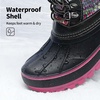 image:imageDREAM PAIRS Unisex Snow Waterproof Winter Boots  Warm Faux Fur Lined Outdoor Secure Grip Anti Slip Outsole Easy Wear Windproof Mid Calf Cozy Comfort for Cold WeatherGreyFuchsia