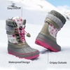 image:imageDREAM PAIRS Unisex Snow Waterproof Winter Boots  Warm Faux Fur Lined Outdoor Secure Grip Anti Slip Outsole Easy Wear Windproof Mid Calf Cozy Comfort for Cold WeatherWhiteFauxia