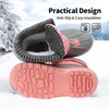 image:imageDREAM PAIRS Unisex Snow Waterproof Winter Boots  Warm Faux Fur Lined Outdoor Secure Grip Anti Slip Outsole Easy Wear Windproof Mid Calf Cozy Comfort for Cold WeatherPink