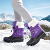 image:imageDREAM PAIRS Unisex Snow Waterproof Winter Boots  Warm Faux Fur Lined Outdoor Secure Grip Anti Slip Outsole Easy Wear Windproof Mid Calf Cozy Comfort for Cold WeatherPurple