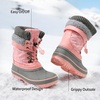 image:imageDREAM PAIRS Unisex Snow Waterproof Winter Boots  Warm Faux Fur Lined Outdoor Secure Grip Anti Slip Outsole Easy Wear Windproof Mid Calf Cozy Comfort for Cold WeatherPink