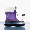 image:imageDREAM PAIRS Unisex Snow Waterproof Winter Boots  Warm Faux Fur Lined Outdoor Secure Grip Anti Slip Outsole Easy Wear Windproof Mid Calf Cozy Comfort for Cold WeatherPurple
