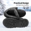 image:imageDREAM PAIRS Unisex Snow Waterproof Winter Boots  Warm Faux Fur Lined Outdoor Secure Grip Anti Slip Outsole Easy Wear Windproof Mid Calf Cozy Comfort for Cold WeatherBlack