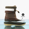 image:imageDREAM PAIRS Unisex Snow Waterproof Winter Boots  Warm Faux Fur Lined Outdoor Secure Grip Anti Slip Outsole Easy Wear Windproof Mid Calf Cozy Comfort for Cold WeatherBrown