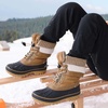 image:imageDREAM PAIRS Unisex Snow Waterproof Winter Boots  Warm Faux Fur Lined Outdoor Secure Grip Anti Slip Outsole Easy Wear Windproof Mid Calf Cozy Comfort for Cold WeatherTan