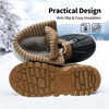 image:imageDREAM PAIRS Unisex Snow Waterproof Winter Boots  Warm Faux Fur Lined Outdoor Secure Grip Anti Slip Outsole Easy Wear Windproof Mid Calf Cozy Comfort for Cold WeatherTan