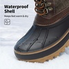 image:imageDREAM PAIRS Unisex Snow Waterproof Winter Boots  Warm Faux Fur Lined Outdoor Secure Grip Anti Slip Outsole Easy Wear Windproof Mid Calf Cozy Comfort for Cold WeatherBrown