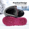 image:imageDREAM PAIRS Unisex Snow Waterproof Winter Boots  Warm Faux Fur Lined Outdoor Secure Grip Anti Slip Outsole Easy Wear Windproof Mid Calf Cozy Comfort for Cold WeatherGreyFuchsia