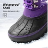 image:imageDREAM PAIRS Unisex Snow Waterproof Winter Boots  Warm Faux Fur Lined Outdoor Secure Grip Anti Slip Outsole Easy Wear Windproof Mid Calf Cozy Comfort for Cold WeatherPurple