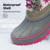 image:imageDREAM PAIRS Unisex Snow Waterproof Winter Boots  Warm Faux Fur Lined Outdoor Secure Grip Anti Slip Outsole Easy Wear Windproof Mid Calf Cozy Comfort for Cold WeatherWhiteFauxia