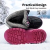 image:imageDREAM PAIRS Unisex Snow Waterproof Winter Boots  Warm Faux Fur Lined Outdoor Secure Grip Anti Slip Outsole Easy Wear Windproof Mid Calf Cozy Comfort for Cold WeatherBlackFuxia