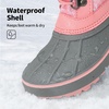 image:imageDREAM PAIRS Unisex Snow Waterproof Winter Boots  Warm Faux Fur Lined Outdoor Secure Grip Anti Slip Outsole Easy Wear Windproof Mid Calf Cozy Comfort for Cold WeatherPink