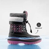 image:imageDREAM PAIRS Unisex Snow Waterproof Winter Boots  Warm Faux Fur Lined Outdoor Secure Grip Anti Slip Outsole Easy Wear Windproof Mid Calf Cozy Comfort for Cold WeatherBlackFuxia