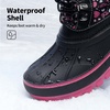 image:imageDREAM PAIRS Unisex Snow Waterproof Winter Boots  Warm Faux Fur Lined Outdoor Secure Grip Anti Slip Outsole Easy Wear Windproof Mid Calf Cozy Comfort for Cold WeatherBlackFuxia
