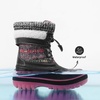 image:imageDREAM PAIRS Unisex Snow Waterproof Winter Boots  Warm Faux Fur Lined Outdoor Secure Grip Anti Slip Outsole Easy Wear Windproof Mid Calf Cozy Comfort for Cold WeatherGreyFuchsia