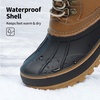 image:imageDREAM PAIRS Unisex Snow Waterproof Winter Boots  Warm Faux Fur Lined Outdoor Secure Grip Anti Slip Outsole Easy Wear Windproof Mid Calf Cozy Comfort for Cold WeatherTan