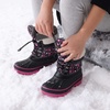 image:imageDREAM PAIRS Unisex Snow Waterproof Winter Boots  Warm Faux Fur Lined Outdoor Secure Grip Anti Slip Outsole Easy Wear Windproof Mid Calf Cozy Comfort for Cold WeatherBlackFuxia