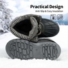 image:imageDREAM PAIRS Unisex Snow Waterproof Winter Boots  Warm Faux Fur Lined Outdoor Secure Grip Anti Slip Outsole Easy Wear Windproof Mid Calf Cozy Comfort for Cold WeatherBlackGrey