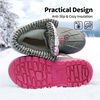 image:imageDREAM PAIRS Unisex Snow Waterproof Winter Boots  Warm Faux Fur Lined Outdoor Secure Grip Anti Slip Outsole Easy Wear Windproof Mid Calf Cozy Comfort for Cold WeatherWhiteFauxia