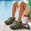 image:imageDREAM PAIRS Unisex Summer Water Athletic Sandals  ClosedToe Protection QuickDrying Upper Comfort Footbed Durable NonSlip Sole HookAndLoop Outdoor Sport Walk HikeGreyNeonGreen