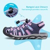 image:imageDREAM PAIRS Unisex Summer Water Athletic Sandals  ClosedToe Protection QuickDrying Upper Comfort Footbed Durable NonSlip Sole HookAndLoop Outdoor Sport Walk HikePurpleLightGrey