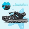image:imageDREAM PAIRS Unisex Summer Water Athletic Sandals  ClosedToe Protection QuickDrying Upper Comfort Footbed Durable NonSlip Sole HookAndLoop Outdoor Sport Walk HikeBlackDarkGrey