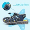 image:imageDREAM PAIRS Unisex Summer Water Athletic Sandals  ClosedToe Protection QuickDrying Upper Comfort Footbed Durable NonSlip Sole HookAndLoop Outdoor Sport Walk HikeDark Blue