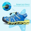 image:imageDREAM PAIRS Unisex Summer Water Athletic Sandals  ClosedToe Protection QuickDrying Upper Comfort Footbed Durable NonSlip Sole HookAndLoop Outdoor Sport Walk HikeRoyalBlueNeonGreen