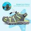 image:imageDREAM PAIRS Unisex Summer Water Athletic Sandals  ClosedToe Protection QuickDrying Upper Comfort Footbed Durable NonSlip Sole HookAndLoop Outdoor Sport Walk HikeGreyNeonGreen
