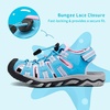 image:imageDREAM PAIRS Unisex Summer Water Athletic Sandals  ClosedToe Protection QuickDrying Upper Comfort Footbed Durable NonSlip Sole HookAndLoop Outdoor Sport Walk HikeBabyBluePink