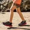 image:imageDREAM PAIRS Unisex Summer Water Athletic Sandals  ClosedToe Protection QuickDrying Upper Comfort Footbed Durable NonSlip Sole HookAndLoop Outdoor Sport Walk HikeBlackGreyRed