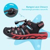 image:imageDREAM PAIRS Unisex Summer Water Athletic Sandals  ClosedToe Protection QuickDrying Upper Comfort Footbed Durable NonSlip Sole HookAndLoop Outdoor Sport Walk HikeBlackGreyRed