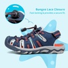 image:imageDREAM PAIRS Unisex Summer Water Athletic Sandals  ClosedToe Protection QuickDrying Upper Comfort Footbed Durable NonSlip Sole HookAndLoop Outdoor Sport Walk HikeNavyOrange