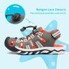 image:imageDREAM PAIRS Unisex Summer Water Athletic Sandals  ClosedToe Protection QuickDrying Upper Comfort Footbed Durable NonSlip Sole HookAndLoop Outdoor Sport Walk HikeOliveGreenOrange