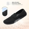 image:imageDREAM PAIRS Women Comfort Wide Toe Barefoot Knit Loafers  Zerodrop barefoot sole Wide toe box with arch support with breathable upper foldable loafer for daily work businessBlack