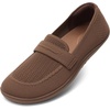 image:imageDREAM PAIRS Women Comfort Wide Toe Barefoot Knit Loafers  Zerodrop barefoot sole Wide toe box with arch support with breathable upper foldable loafer for daily work businessBrown