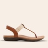 image:imageDREAM PAIRS Womens Arch Support Sandals Thong Sandals  Orthopedic TStrap Sandals Comfortable Flat Sandals Thong Sandals for Casual Summer Walking Casual OutingsTan