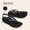 image:imageDREAM PAIRS Womens Arch Support Sandals Thong Sandals  Orthopedic TStrap Sandals Comfortable Flat Sandals Thong Sandals for Casual Summer Walking Casual OutingsAll Black